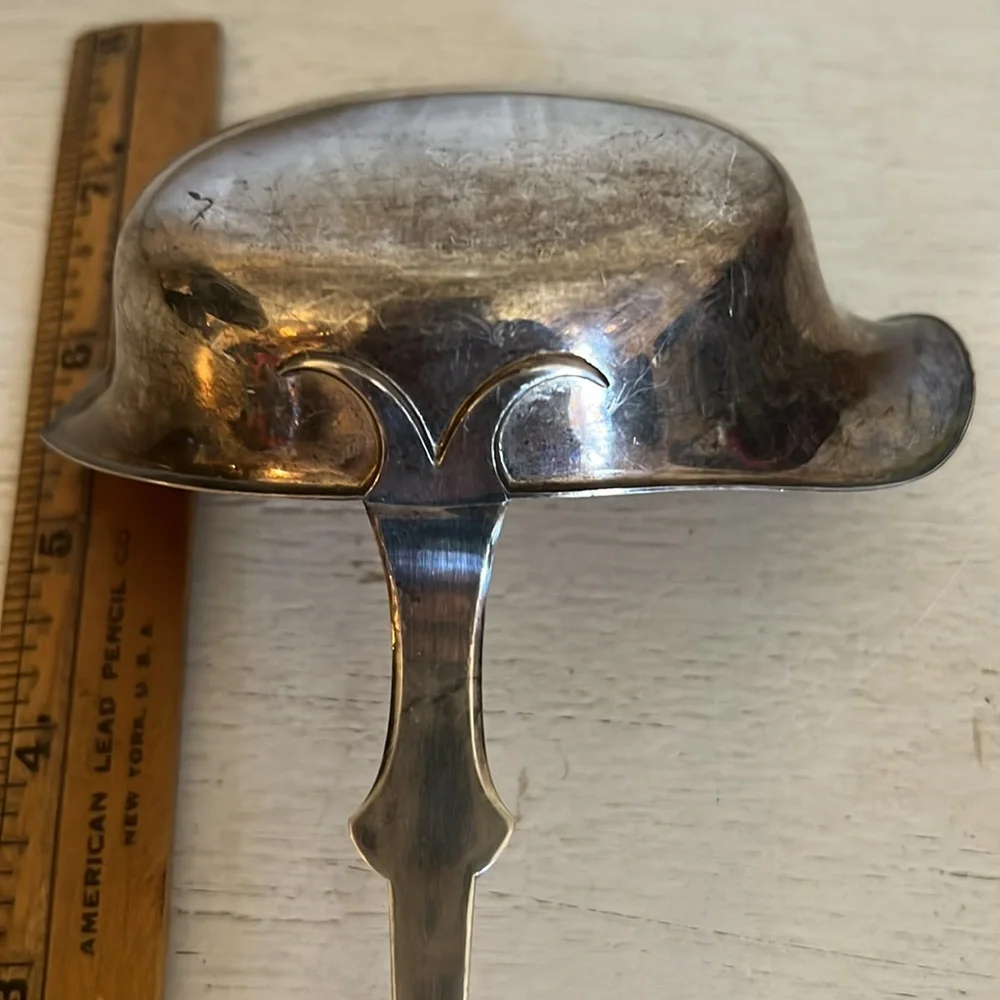 Antique 1900’s Denmark Danish Silver large ladle 12” x 4” ladle stamped